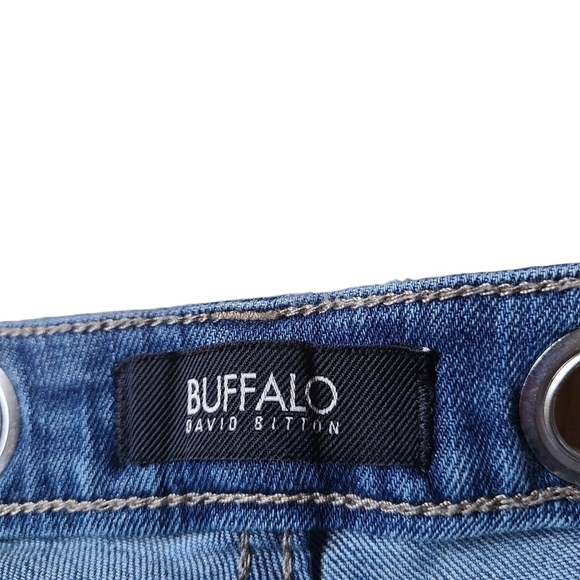 Buffalo David Bitton rivets blue girlfriend high Rise relaxed  jeans UNIQUE - Picture 7 of 10